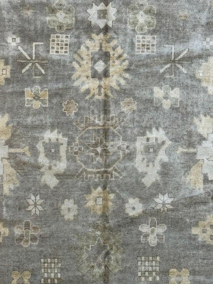 Moonlit Heirloom – Silver Grey &amp; Ivory Oushak Style Rug | 12’3” × 15’3”