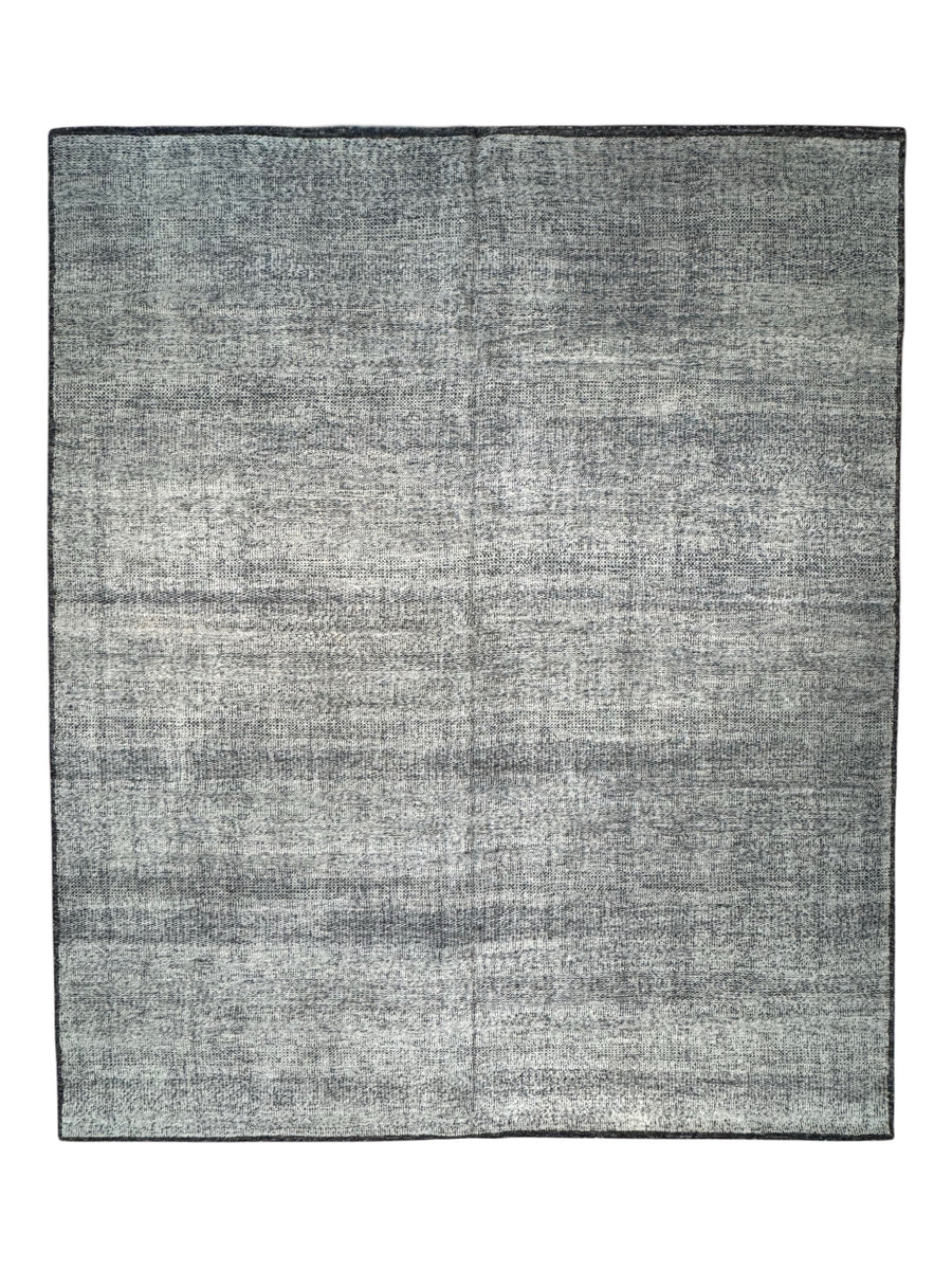 Graphite Weave – Silver Grey & Charcoal Textured Modern Rug | 12’7” × 15’1”