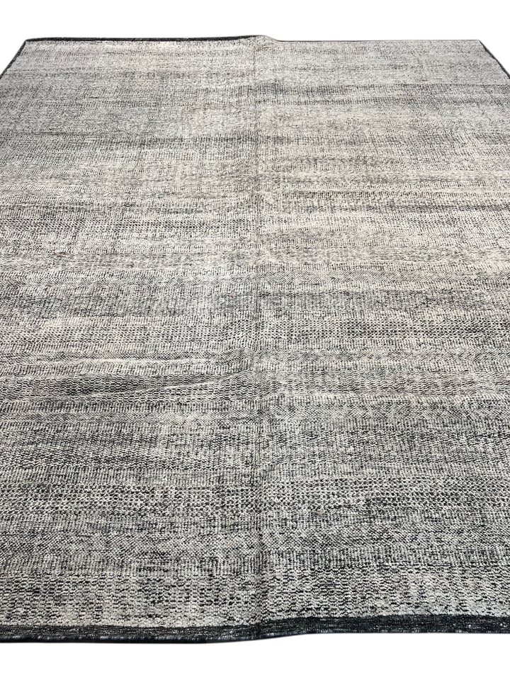 Graphite Weave – Silver Grey &amp; Charcoal Textured Modern Rug | 12’7” × 15’1”